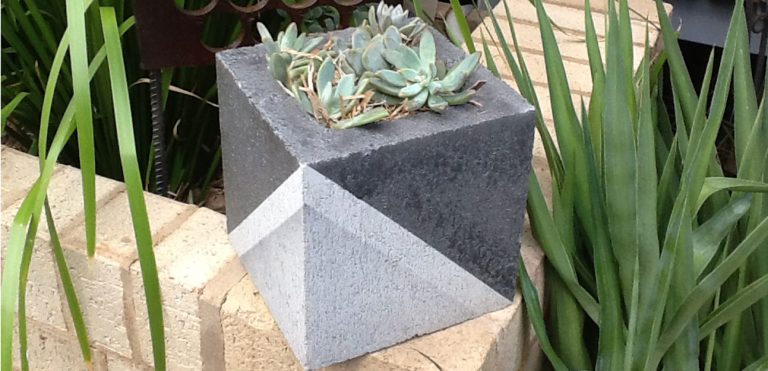 diy concrete block planter