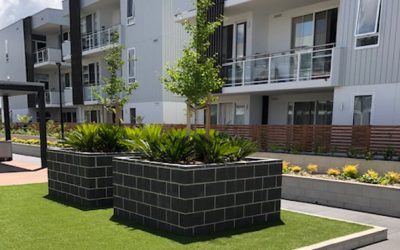 Idalia Apartments ACT concrete block planters