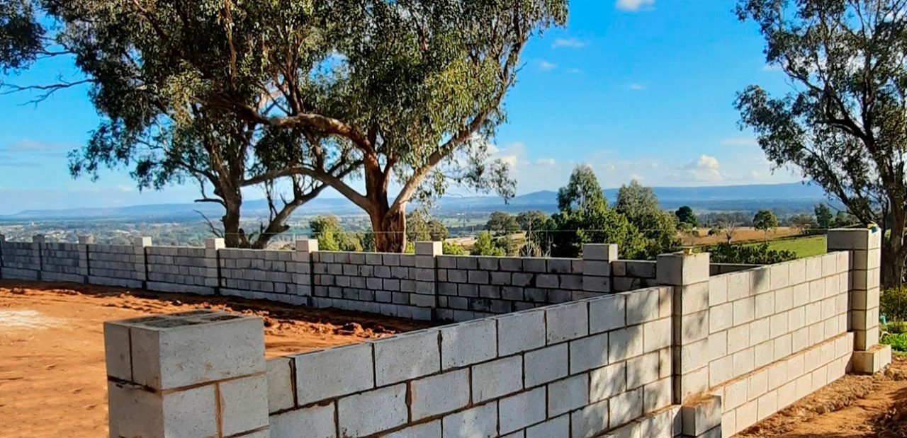Grey Block Boundary Wall Cowra Concrete Products